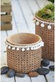A & B Home 2-Piece Natural Woven Planters-5