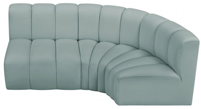 Meridian Furniture Arc 3-Piece Mint Green Vegan Leather Sectional-0