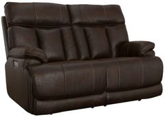 Flexsteel® Clive Brown Power Reclining Loveseat with Power Headrests and Lumbar