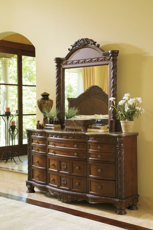 Millennium® By Ashley® North Shore Dark Brown Bedroom Mirror-4