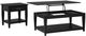 Coaster® Lindenton 2-Piece Black Lift-Top Coffee Table and End Table Set-0