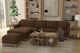 International Furniture Direct Samba Brown/Sand Drift Upholstered Square Ottoman-3