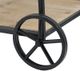 A & B Home Black/Natural Shelf with Wheels-4