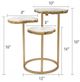 A & B Home 3 Pearl Agate Round Tabletops Side Table with Gold Frame -2