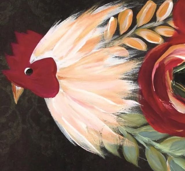 Classy Art Botanical Rooster by Michele Norman Wall Art-1