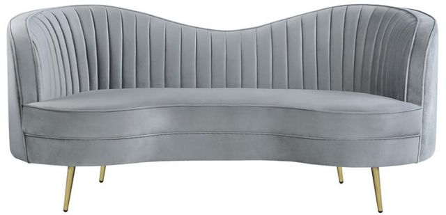 Coaster® Sophia Grey Upholstered Loveseat with Camel Back -1