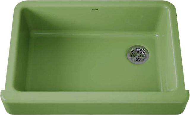 KOHLER® Whitehaven® Fresh Green 33" Undermount Single-Bowl Farmhouse Kitchen Sink with Short Apron-0