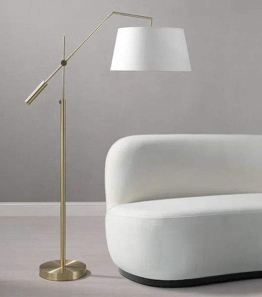 Renwil® Claire Satin Brass Floor Lamp-2