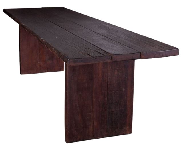 Home Trends & Design Barnwood Slabs Jacobean Brown Bench-3