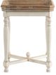 A & B Home Alcott Natural Side Table with White Base -1