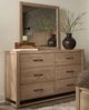Magnussen Home® Davenport Rustic Caramel Double Drawer Dresser with Portrait Mirror-1