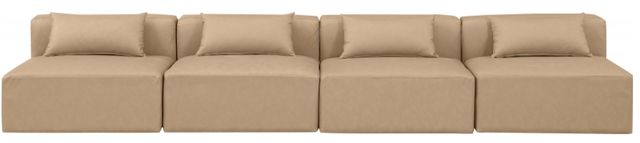 Meridian Furniture Cube 4-Piece Tan Leather Sofa-1