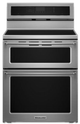 KitchenAid® 30" Stainless Steel Freestanding Double Oven Induction Range-0