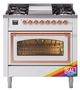 Ilve® Nostalgie II Noblesse 36'' Custom RAL Color Pro Style Dual Fuel Range with Copper Trim-0