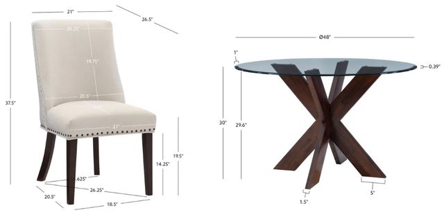 Powell® Auden 5-Piece Espresso/Natural Dining Set -2