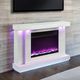 Furniture of America® Dorrit White 55" TV Stand with Electric Fire Place-1