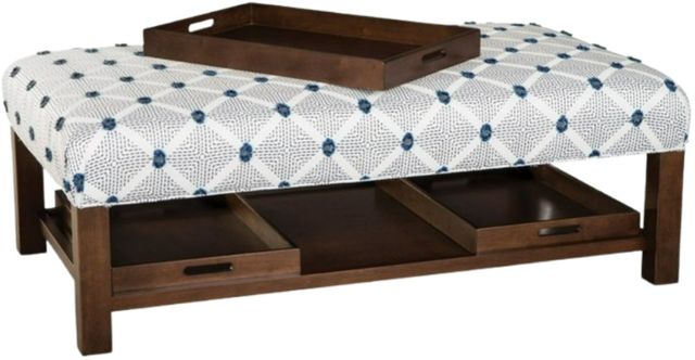 Craftmaster® Customizable New Traditions Cocktail Ottoman with 3-Trays-2