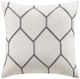 Olliix by Madison Park Brooklyn Grey 20x20" Metallic Geo Embroidered Pillow Pair-0