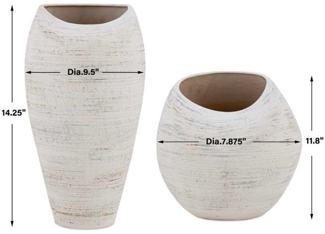 Uttermost® Inara 2-Piece Creamy White Indoor-Outdoor Ceramic Vase Set-2