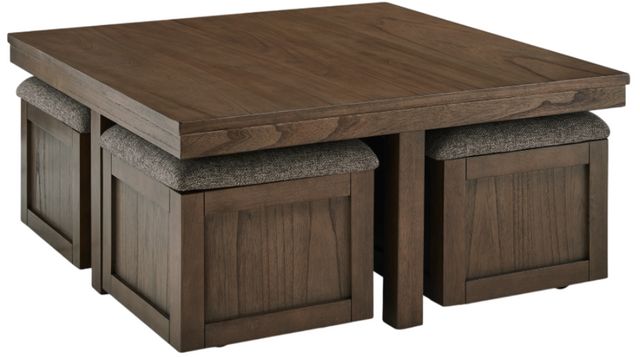 Signature Design by Ashley® Boardernest 5-Piece Brown Coffee Table and Stool Set
