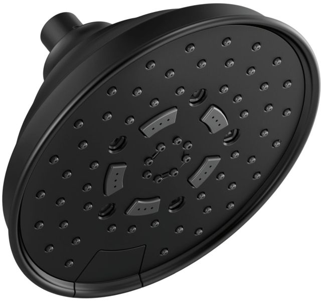 Brizo Essential™ Matte Black 7" Classic Round H2Okinetic® Multi-Function Wall Mount Shower Head-0