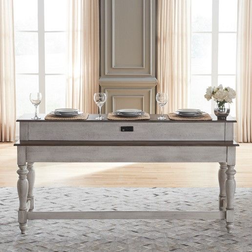 Liberty Furniture Ocean Isle Antique White Console Bar Table-2