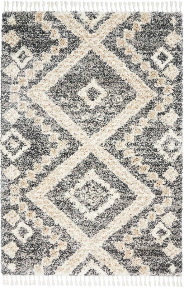 Nourison Home™ Oslo Shag Ivory/Gray 5'x8' Style 2 Area Rug-0
