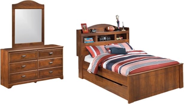 Signature Design by Ashley® Barchan 2-Piece Medium Brown Full Youth Bookcase Bed Set-0