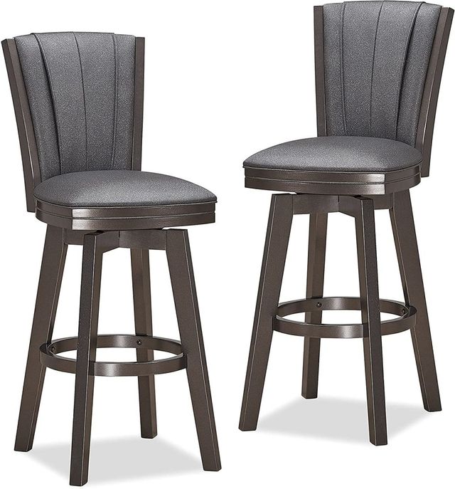 New Classic® Home Furnishings Diva Glitter Gray 24"  Swivel Counter Stool-0