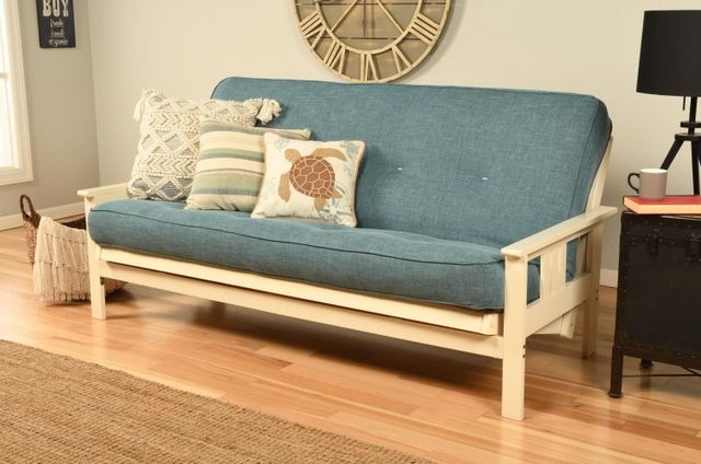 Kodiak Furniture Monterey Linen Aqua/Antique White Full Futon with Mattress-1