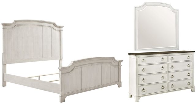 Benchcraft® Nashbryn 3-Piece Whitewash King Panel Bed Set-0