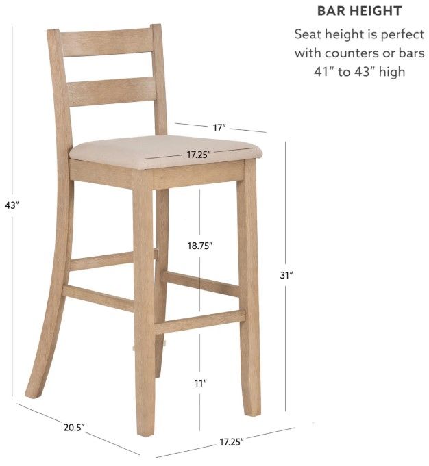 Linon Torino Gray Wash Soho Bar Stool-2