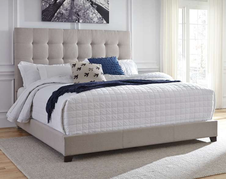Signature Design by Ashley Dolante Beige Queen Upholstered Panel Bed