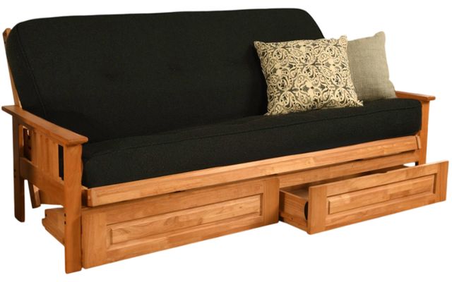 Kodiak Furniture Canton Black 8" Coil Hinged Innerspring Queen Futon Mattress -0