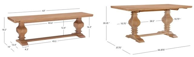 Powell® Banks 3-Piece Rustic Honey Dining Table Set-1