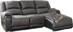 Signature Design by Ashley® Nantahala 3-Piece Slate Manual Reclining Right-Arm Facing Sectional and Chaise