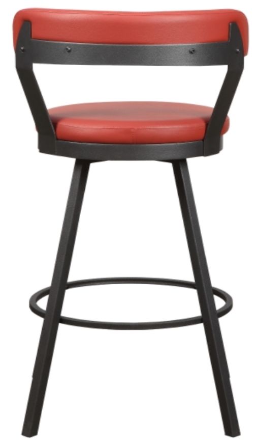 Homelegance® Appert Dark Gray/Red Swivel Pub Height Chair-3