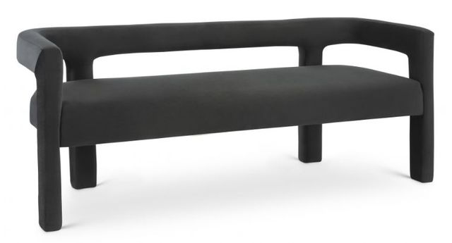 Meridian Furniture Athena Black Velvet Upholstered Bench-0