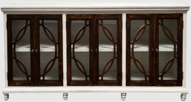 Million Dollar Rustic Northwest Rodeo Brown/White Double Arched Console-0