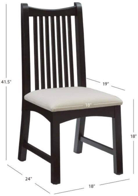 Linon Andy 2-Piece Black Upholstered Side Chair-2