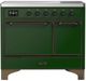 Ilve® Majestic III 40" Emerald Green Pro Style Induction Range with Solid Door and Burnished Trim-0