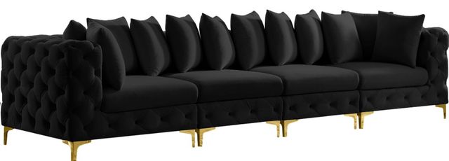 Meridian Furniture Tremblay Black Velvet 138" Modular Sofa-0