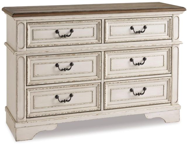 Signature Design by Ashley® Realyn 5-Piece Chipped White Full Panel Bed Set-2