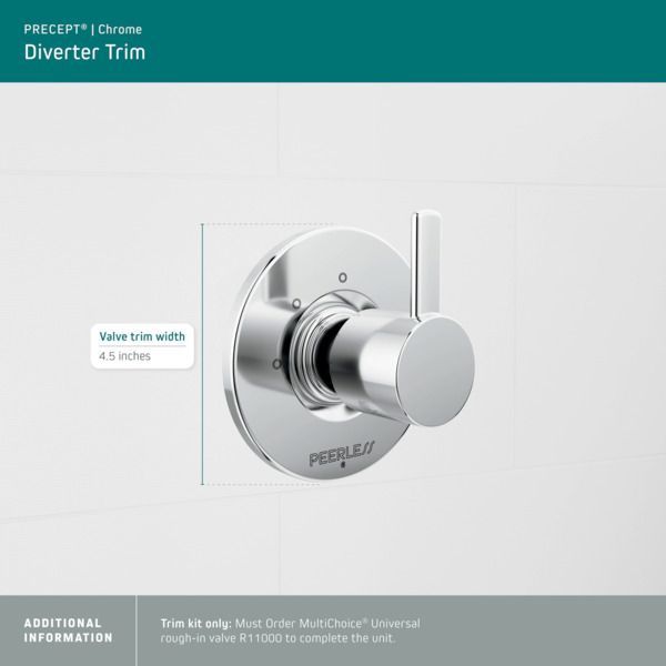  Peerless Precept® Chrome 3-Setting Diverter Trim-1