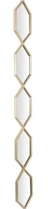 Deco Marche Gold Slim Stacked Chain 5-Layer Wall Mirror with Trellis Pattern-1