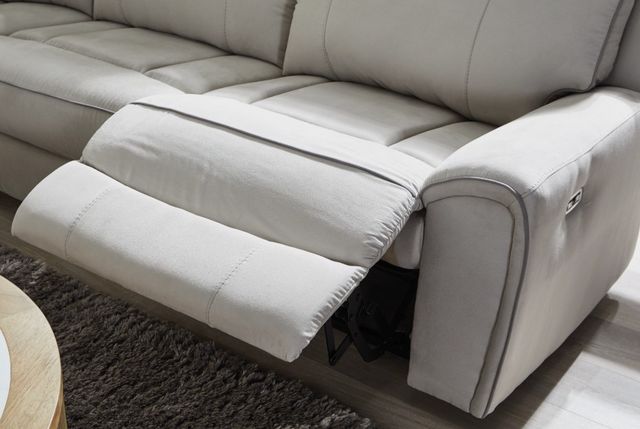 Signature Design by Ashley® Social Pointe 2-Piece Ash/Pearl Power Reclining Small Spaced Sectional-4