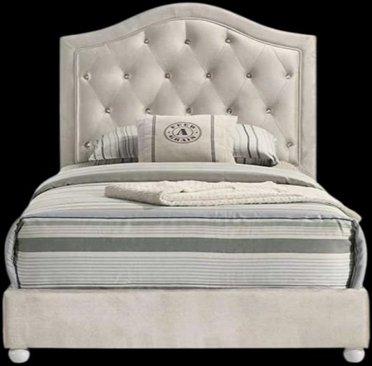 ACME Furniture Reggie Gray Full Upholstered Panel Bed-3