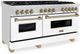 ZLINE Autograph Edition 60" Stainless Steel Pro Style Dual Fuel Range with White Matte Door-1