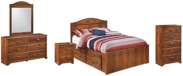 Signature Design by Ashley® Barchan 5-Piece Medium Brown Full Panel Bed Set-0