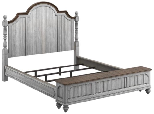 Flexsteel® Plymouth® Distressed Graywash California King Storage Bed-1